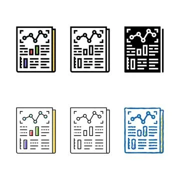 Statistical minimal report color icon vector 库存插图