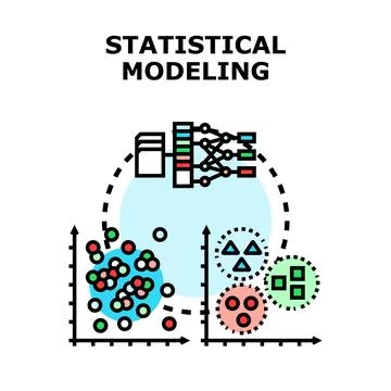 Statistical modeling and data analysis processing information Stock Illustration
