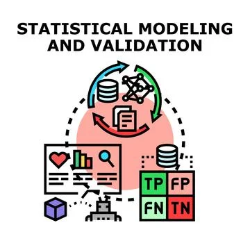 Statistical modeling and data evaluation concept Illustrazione stock