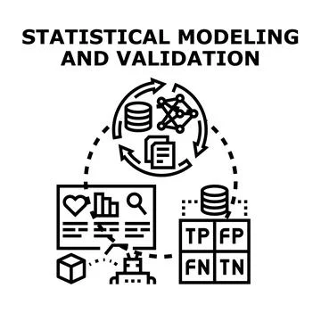 Statistical modeling and data evaluation concept Stock Illustration