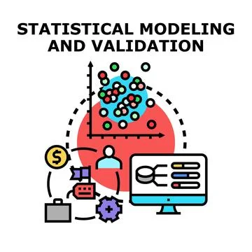 Statistical modeling and validation concept for business data analytics Stock Illustration