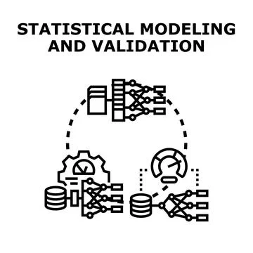 Statistical modeling and validation concept for data analysis Stock Illustration