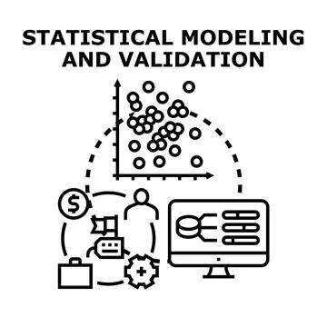 Statistical modeling and validation concept for business data analytics Stock Illustration