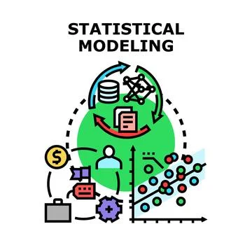 Statistical modeling for data analysis and business strategy Stock Illustration