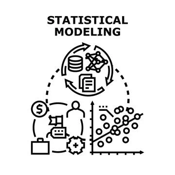 Statistical modeling for data analysis and business strategy Stock Illustration