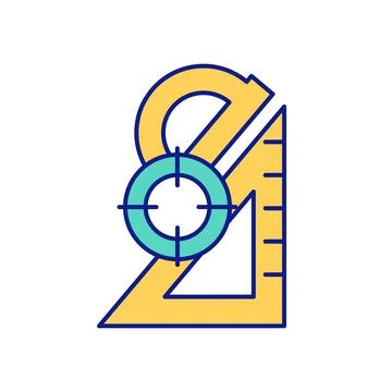Statistical operations RGB color icon 스톡 일러스트
