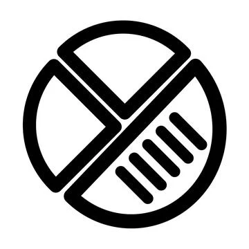 Statistical pie chart report icon symbol - pie chart Report which shows gro.. イラスト素材