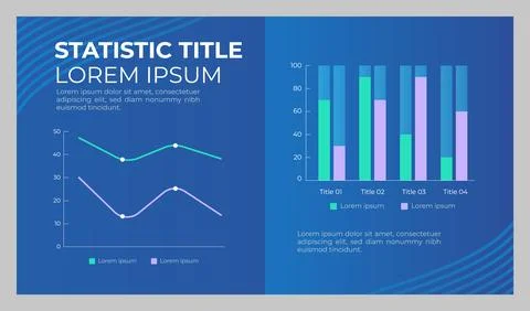 Statistical presentation slide template Illustrazione stock