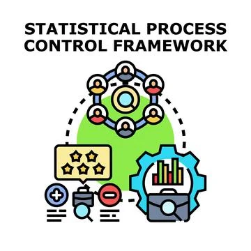 Statistical process control framework optimizing business quality Stock Illustration