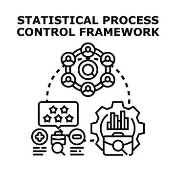 Statistical process control framework optimizing business quality Stock Illustration