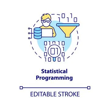 Statistical programming concept icon Stock Illustration