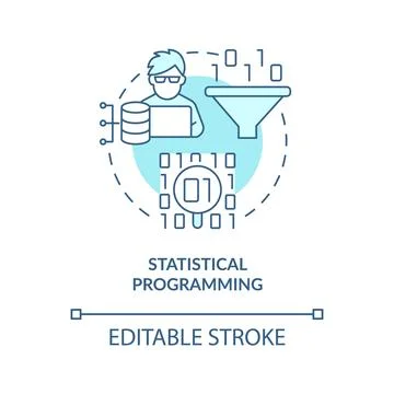 Statistical programming turquoise concept icon Stock Illustration