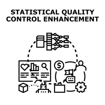 Statistical quality control enhancement process optimization icon Illustrazione stock