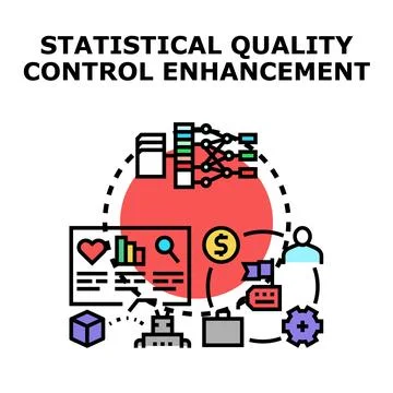 Statistical quality control enhancement process optimization icon Stock Illustration