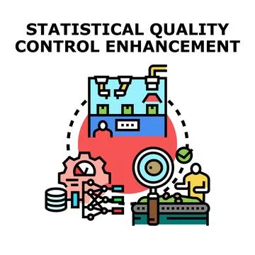 Statistical quality control enhancing business processes and manufacturing Stock Illustration