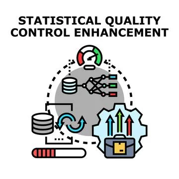 Statistical quality control enhancing business process efficiency data Stock Illustration