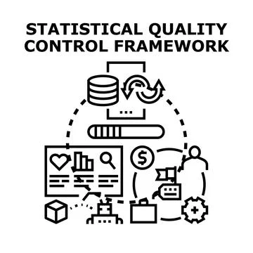 Statistical quality control framework managing business processes Stock Illustration