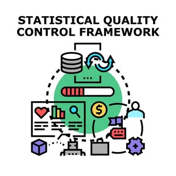 Statistical quality control framework managing business processes Stock Illustration