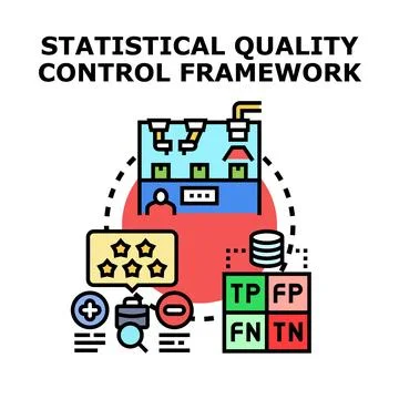 Statistical quality control framework optimizing business process Illustrazione stock