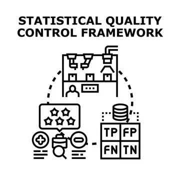 Statistical quality control framework optimizing business process Stock Illustration