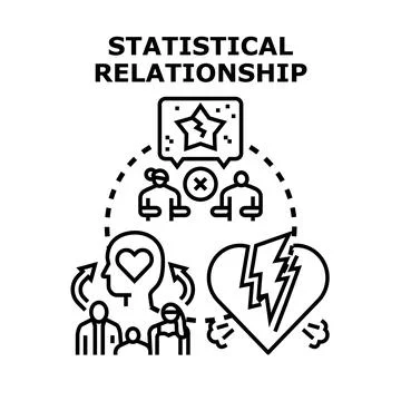 Statistical relationship analysis of romantic partnership breakup Stock Illustration