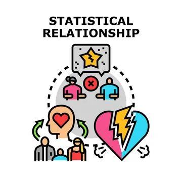 Statistical relationship analysis of romantic partnership breakup Stock Illustration