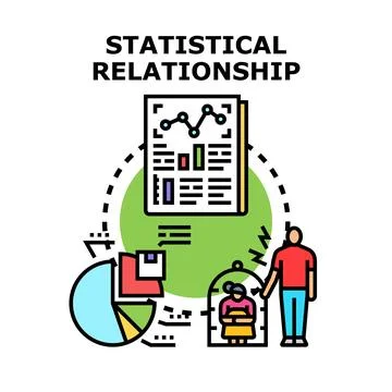 Statistical relationship illustrating data analysis and comparison Stock Illustration