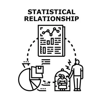 Statistical relationship illustrating data analysis and comparison Stock Illustration