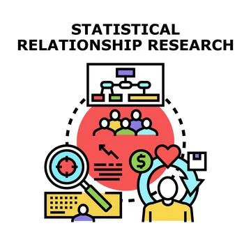 Statistical relationship research and data analysis concept Stock Illustration
