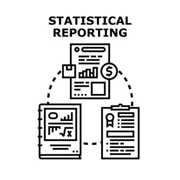 Statistical reporting creating financial business analysis data Stock Illustration