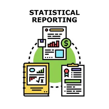 Statistical reporting creating financial business analysis data Stock Illustration