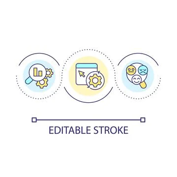 Statistical research loop concept icon Stock Illustration