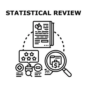 Statistical review concept analyzing business data statistics 库存插图