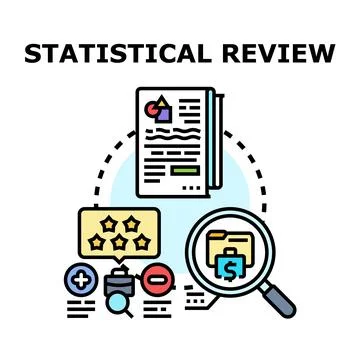 Statistical review concept analyzing business data statistics Stock Illustration