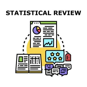 Statistical review concept illustrating data analysis and customer feedback Stock Illustration