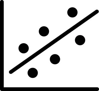 Statistical scatter plot data analysis icon Stock Illustration
