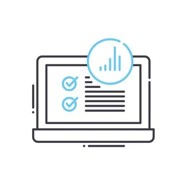 Statistical surveys line icon, outline symbol, vector illustration, concept sign Stock Illustration