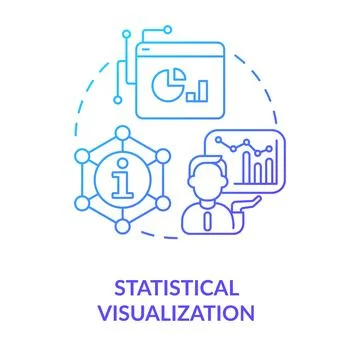 Statistical visualization blue gradient concept icon 스톡 일러스트