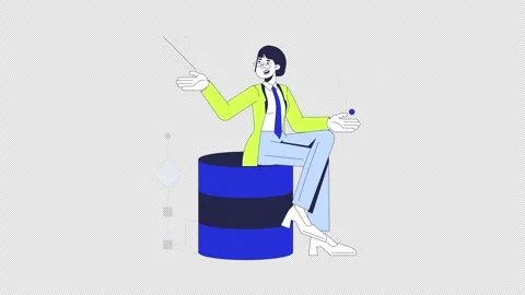 Statistician analyzing database trends 2D animation Stock Footage 323939078