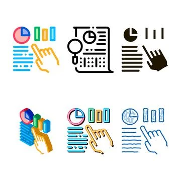 Statistician assistant hand icon thin line vector stylized Stock Illustration