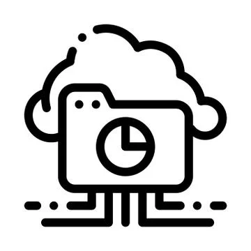 Statistician Cloud Storage Icon Thin Line Vector Illustrazione stock