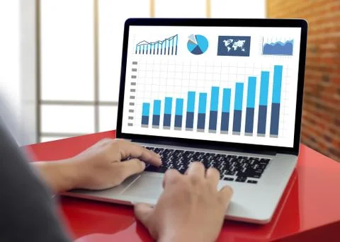 Statistics Analysis Business Data Diagram Growth Increase Marketing Concept , Stock Photos