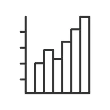Statistics analytics growth chart icon in line design. statistics analytics 库存插图