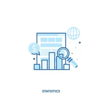 Statistics and analysis concept design. Vector line design. Stock Illustration