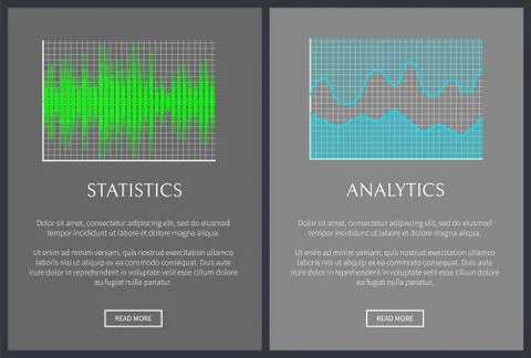 Statistics and Analytics Charts, Vector Banner Stock Illustration