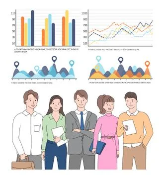 Statistics and Business Data, Collaboration Team 스톡 일러스트