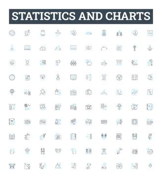 Statistics and charts vector line icons set. Statistics, Charts, Graphs, Plots Ilustración de archivo