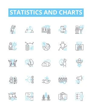 Statistics and charts vector line icons set. Statistics, Charts, Graphs, Plots Ilustración de archivo