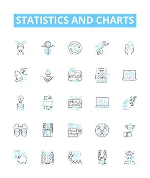 Statistics and charts vector line icons set. Statistics, Charts, Graphs, Plots Ilustración de archivo