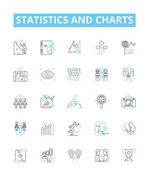 Statistics and charts vector line icons set. Statistics, Charts, Graphs, Plots 스톡 일러스트